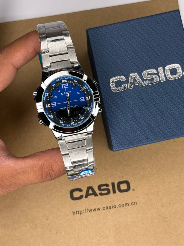 ساعت کاسیو مردانه استیل صفحه سرمه ای Casio AMW-B880