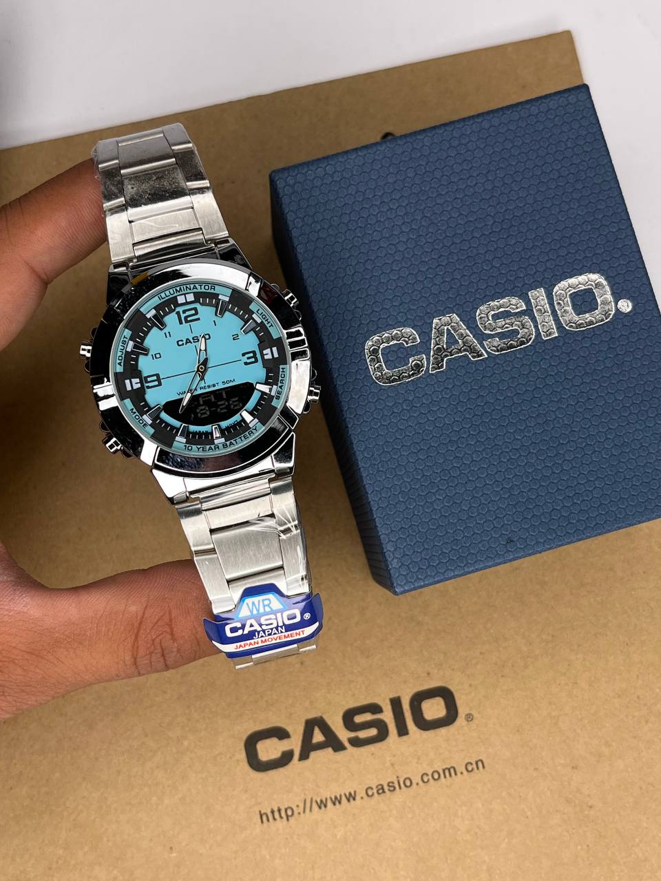 ساعت کاسیو مردانه استیل صفحه تیفانی Casio AMW-B880