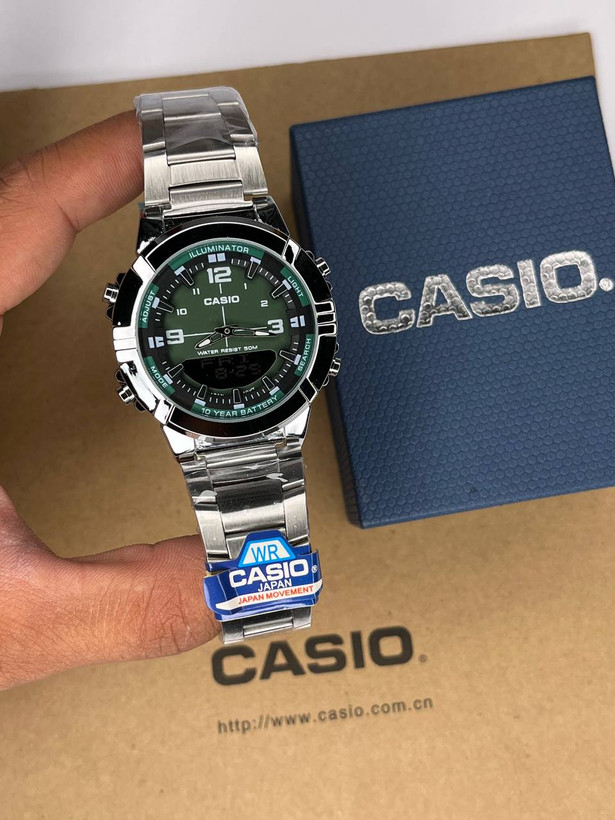 ساعت کاسیو مردانه استیل صفحه سبز Casio AMW-B880