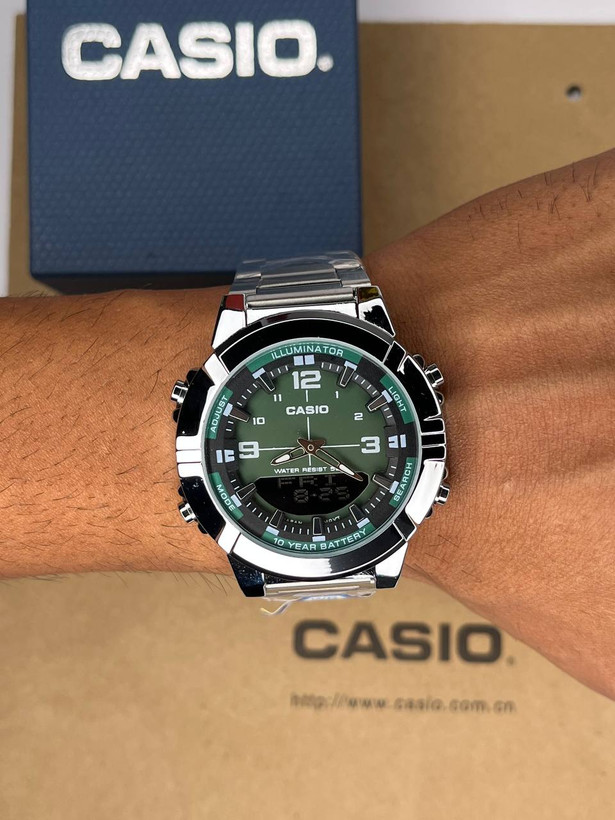 ساعت کاسیو مردانه استیل صفحه سبز Casio AMW-B880