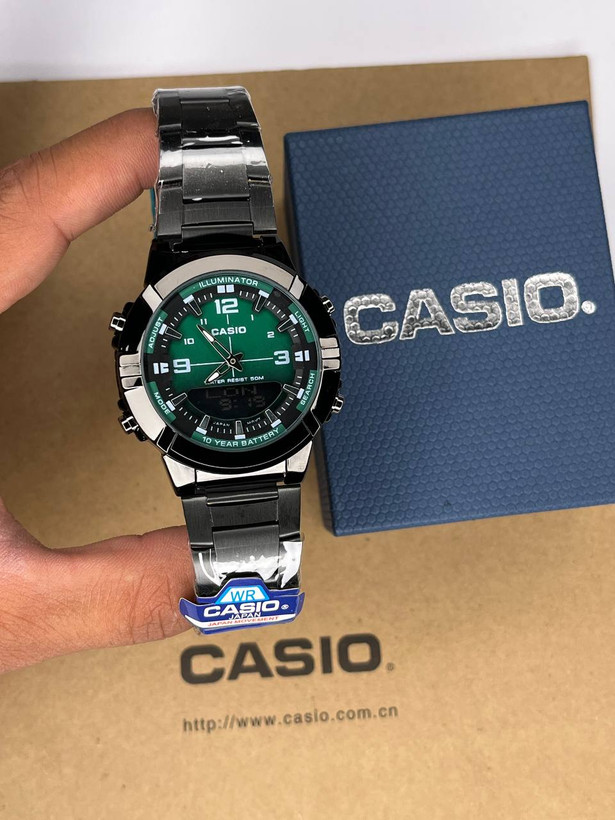 ساعت کاسیو مردانه مشکی صفحه سبز Casio AMW-B880