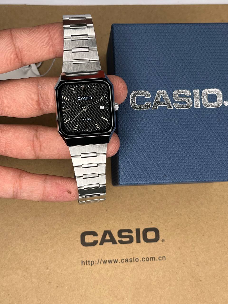 ساعت کاسیو مردانه استیل صفحه مشکی Casio AMW-B185